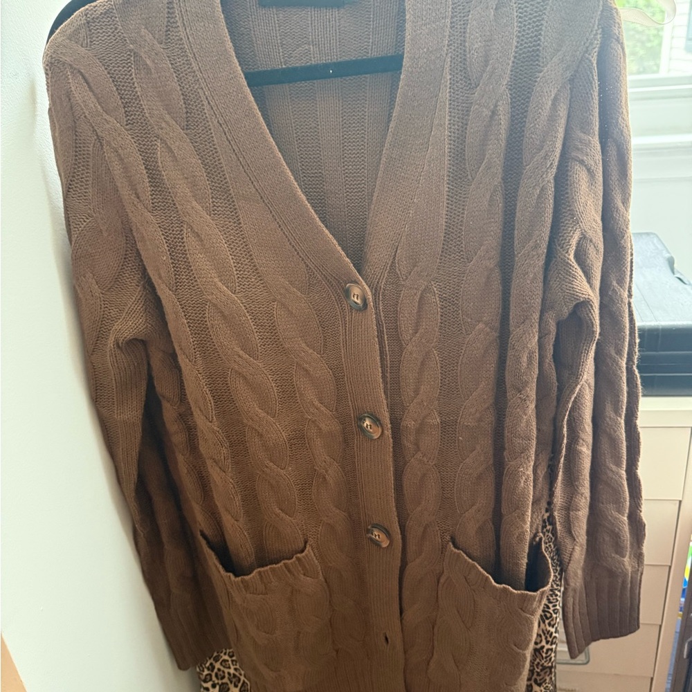 Brown Cable Knit Women's Sweater